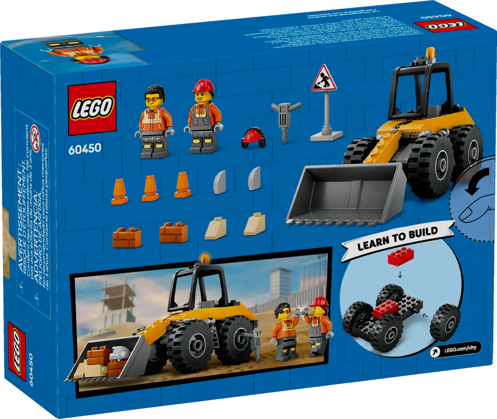 LEGO CITY 60450 Yellow Construction Wheel Loader - TOYBOX Toy Shop