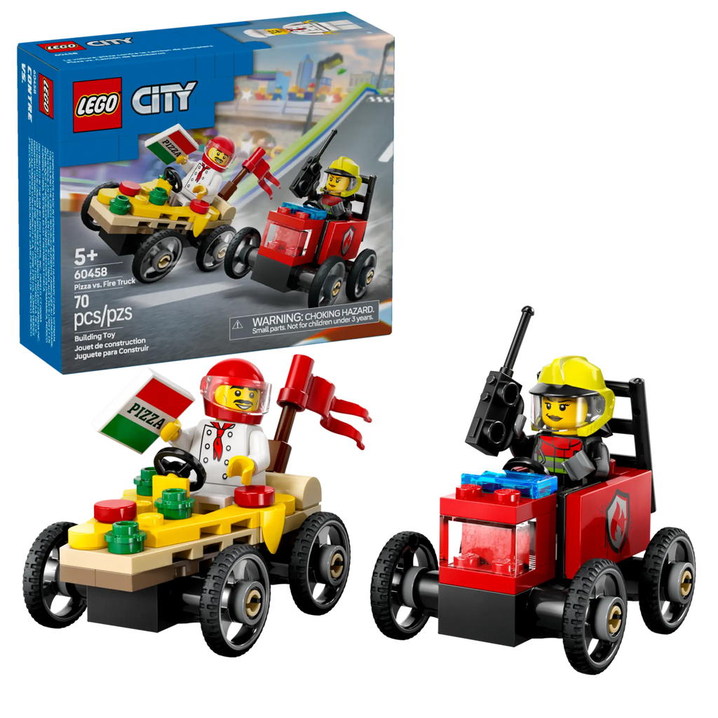 LEGO CITY 60458 Pizza vs. Fire Truck Race Car Pack - TOYBOX Toy Shop