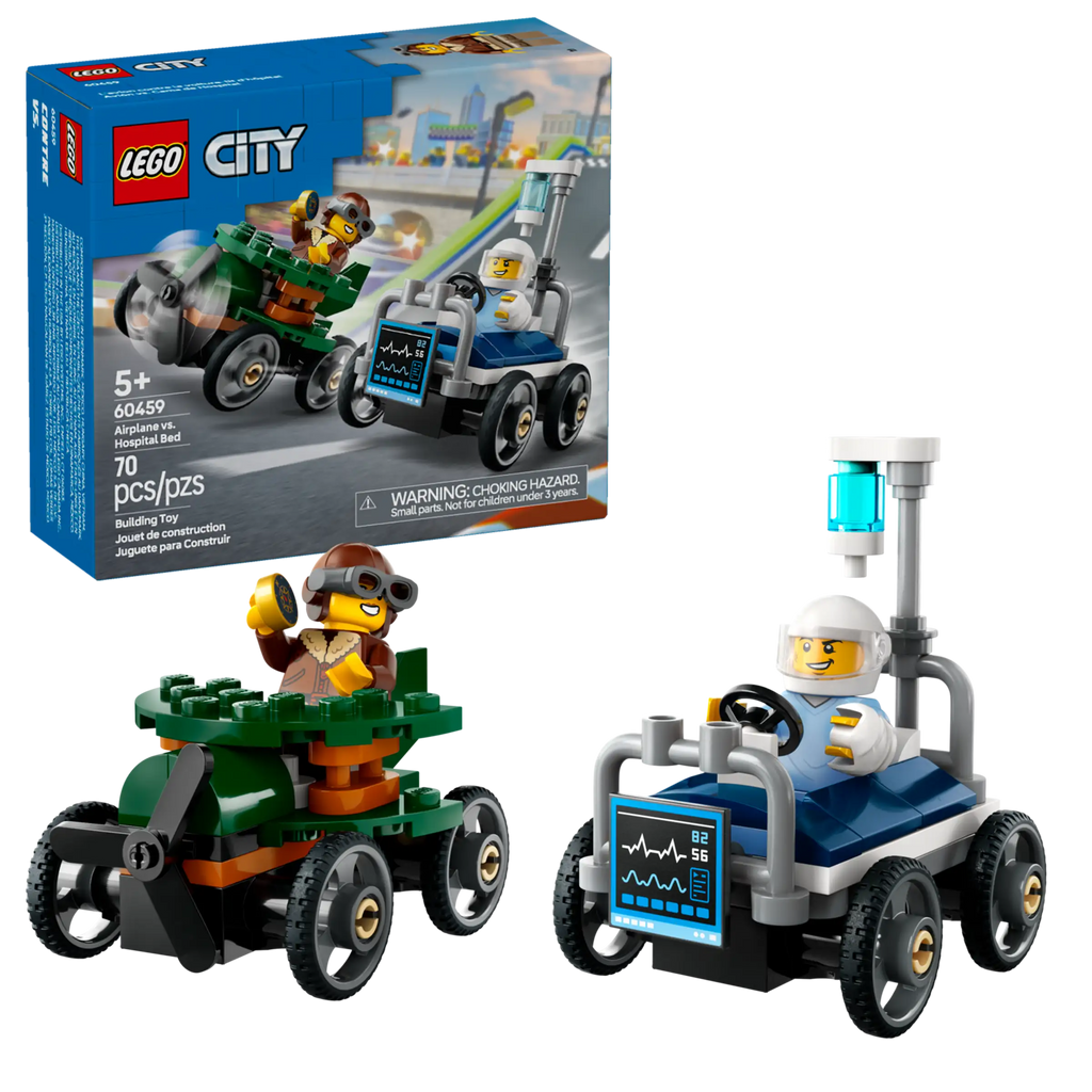 LEGO CITY 60459 Aeroplane vs. Hospital Bed Race Car Pack - TOYBOX Toy Shop