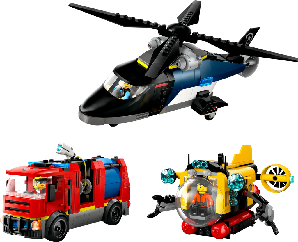 LEGO CITY 60462 Helicopter, Fire Truck & Submarine Remix - TOYBOX Toy Shop