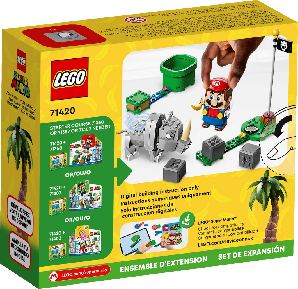 LEGO SUPER MARIO 71420 Rambi the Rhino Expansion Set - TOYBOX Toy Shop