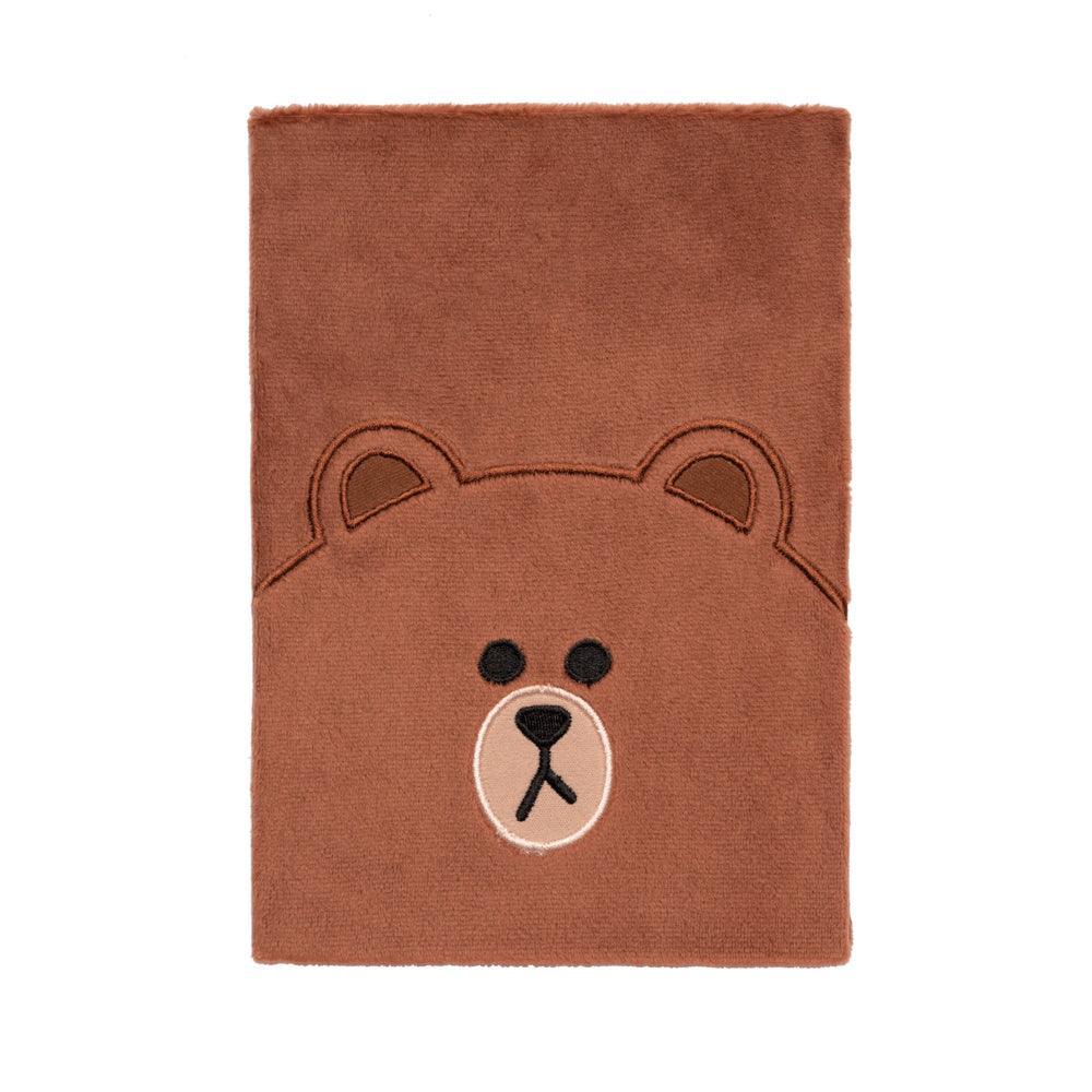 Line Friends A5 Plush Notebook - Brown - TOYBOX Toy Shop