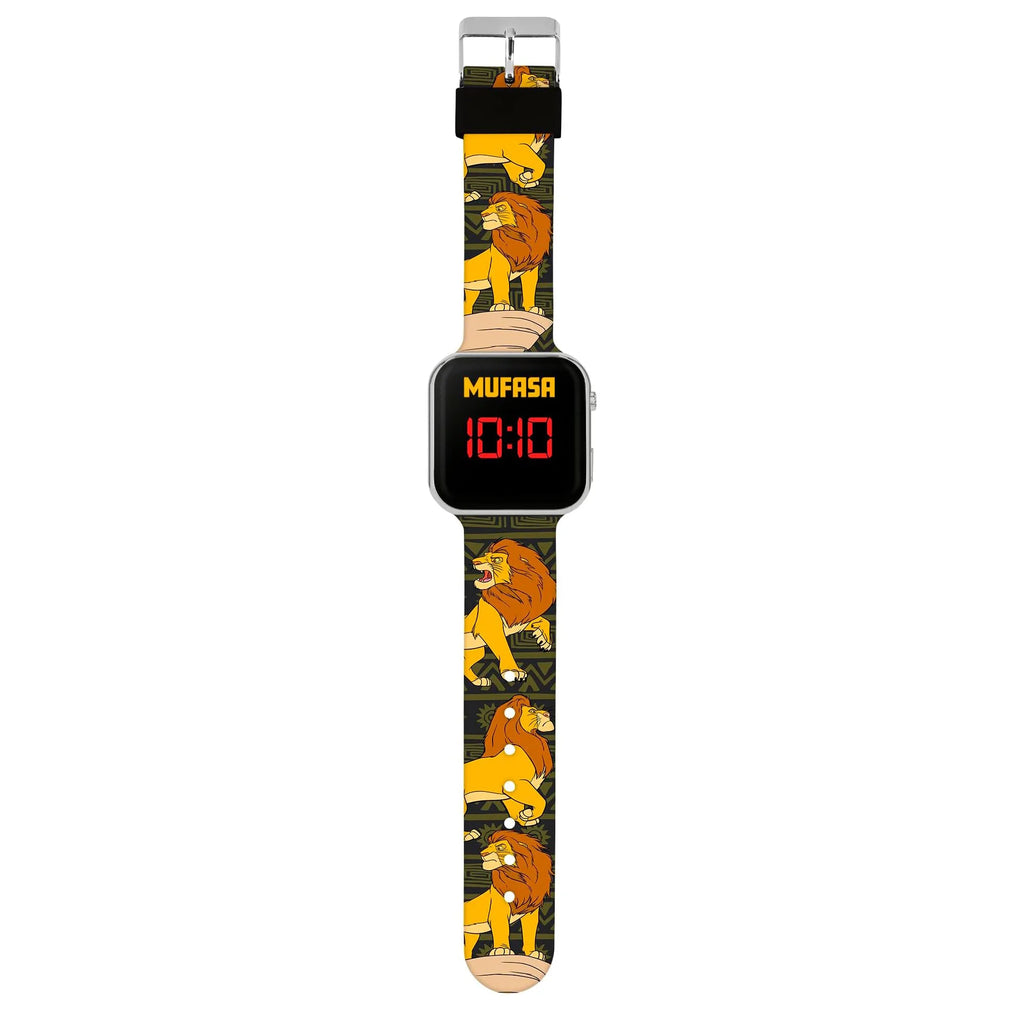 Lion King Mufasa Kids Black Silicone Strap LED Digital Watch - TOYBOX Toy Shop