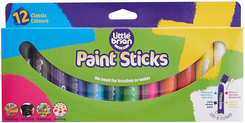 Little Brian Classic Paint Sticks 12 Pack - TOYBOX Toy Shop