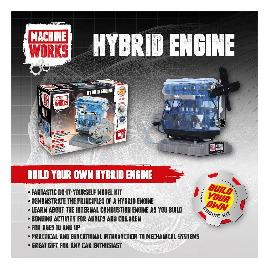 Machine Works 4 Cylinder Hybrid Engine Building Kit - TOYBOX Toy Shop