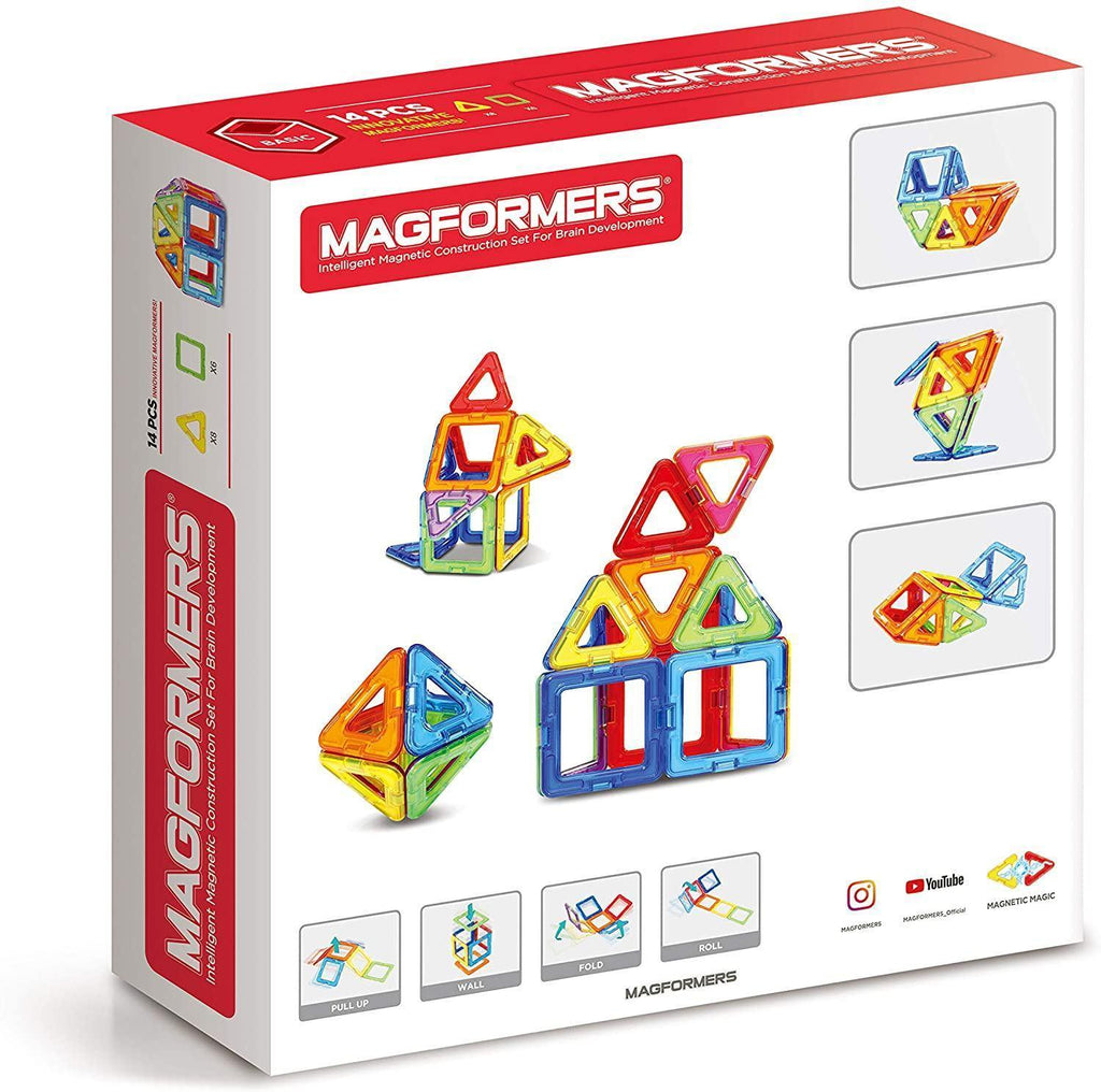 Magformers Basic 14-piece Magnetic Construction Kit - TOYBOX Toy Shop