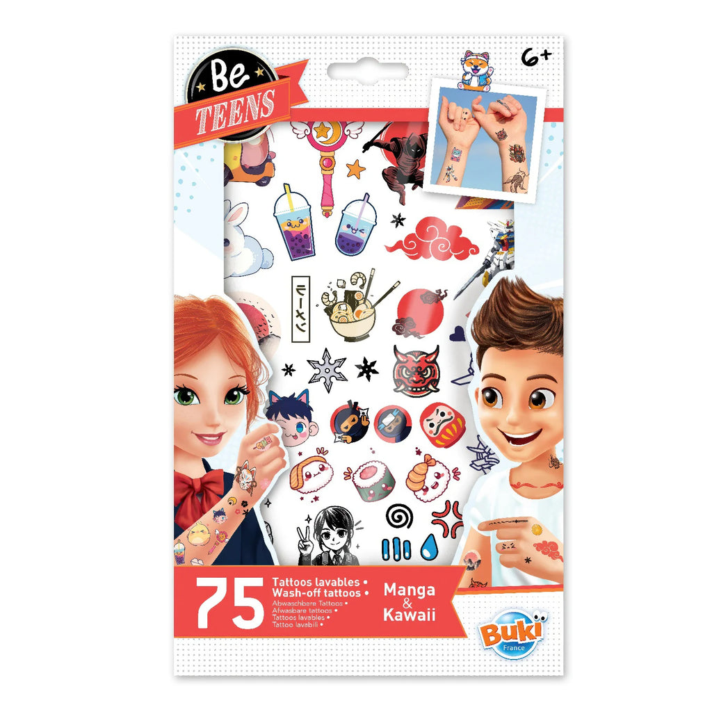 Be Teens Manga Kawaii Temporary Tattoo Collection - 75 Unique Designs - TOYBOX Toy Shop