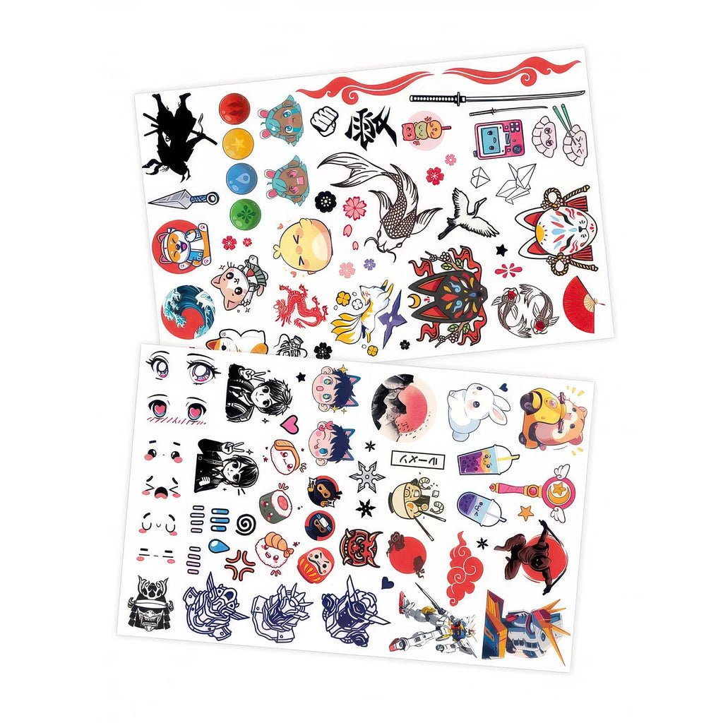 Be Teens Manga Kawaii Temporary Tattoo Collection - 75 Unique Designs - TOYBOX Toy Shop