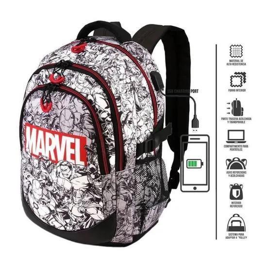 Marvel Characters Black and White Running Laptop Backpack - TOYBOX Toy Shop