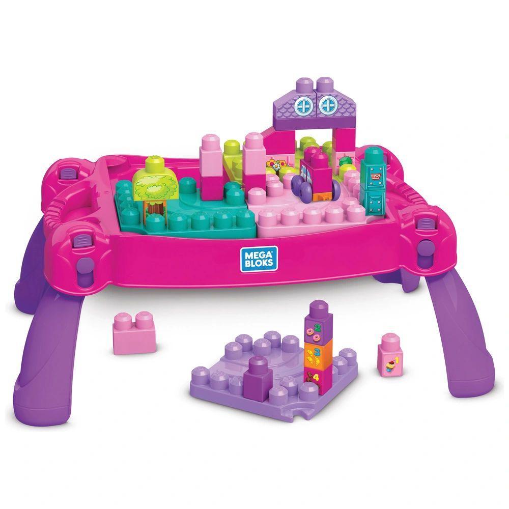 Mega Bloks Build & Learn Table Pink Educational Toy - Pink - TOYBOX Toy Shop