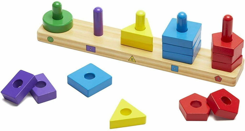 Melissa & Doug 10379 Stack and Sort Board Wooden Educational Toy - TOYBOX Toy Shop