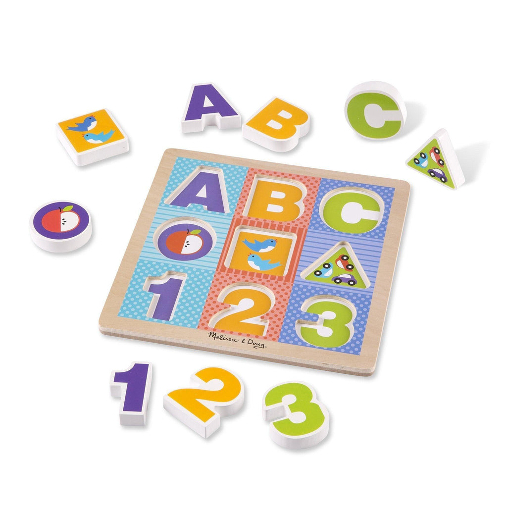 Melissa & Doug 11899 First Play Wooden ABC-123 Chunky Puzzle - TOYBOX Toy Shop