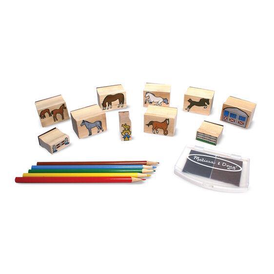 Melissa & Doug 12410 Wooden Stamp Set - Horses - TOYBOX Toy Shop