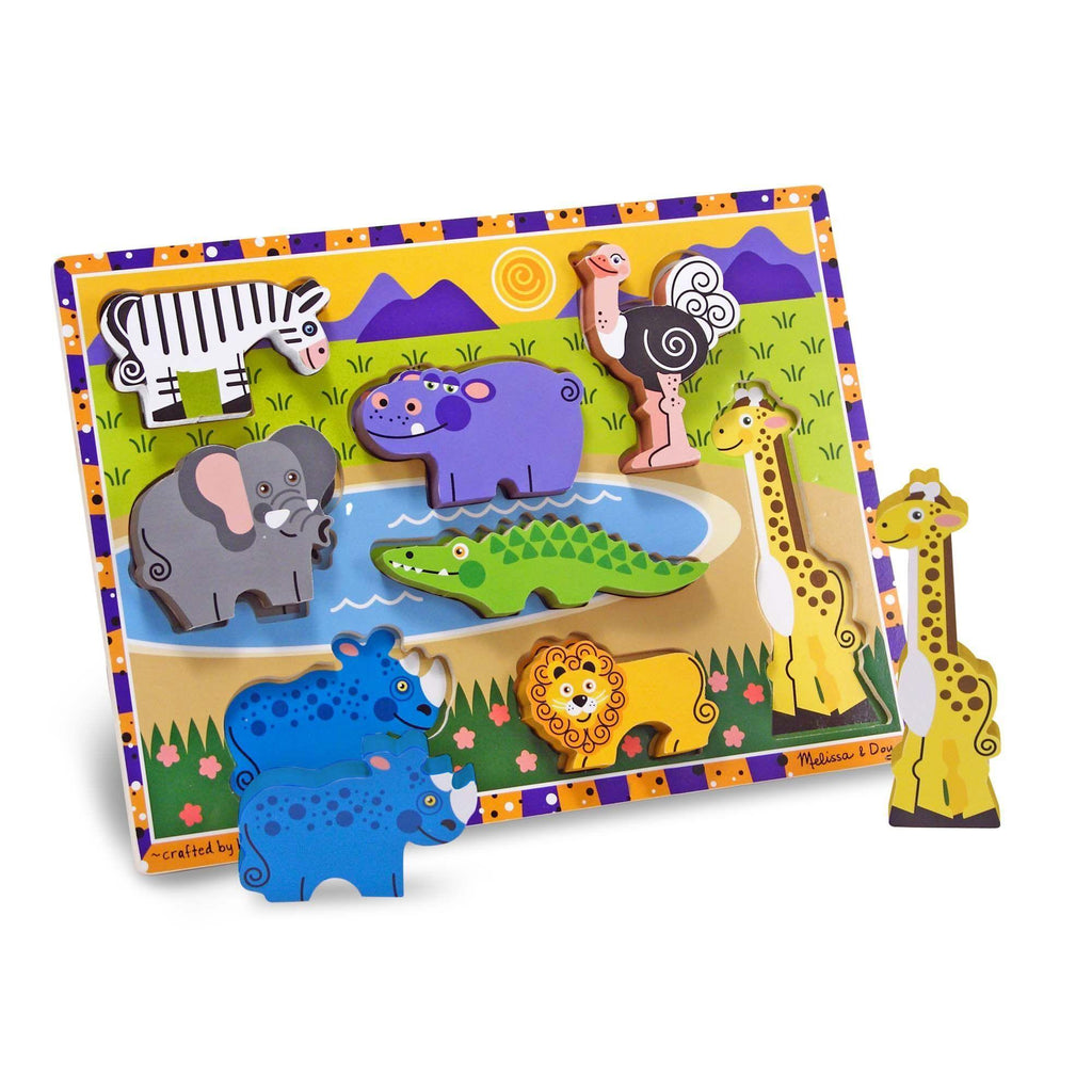 Melissa & Doug 13722 Safari Chunky Puzzle - 8 Pieces - TOYBOX Toy Shop