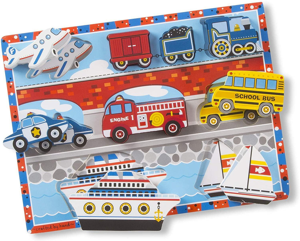 Melissa & Doug 13725 Vehicles Chunky Puzzle - 9 Pieces - TOYBOX Toy Shop