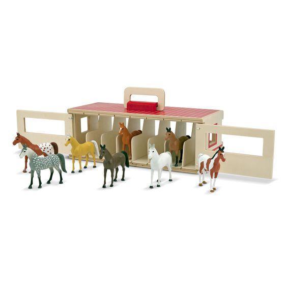 Melissa & Doug 13744 Take-Along Show-Horse Stable Play Set - TOYBOX Toy Shop