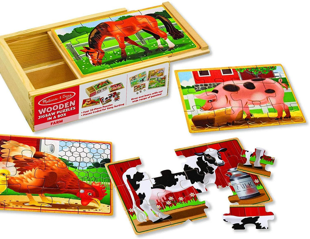 Melissa & Doug 13793 Farm Animals Puzzles in a Box - TOYBOX Toy Shop