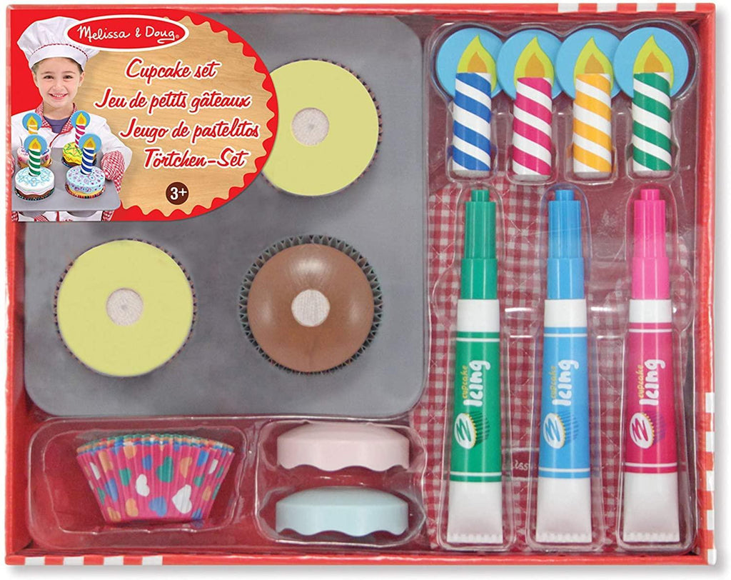 Melissa & Doug 14019 Wooden Cupcake Set - TOYBOX Toy Shop