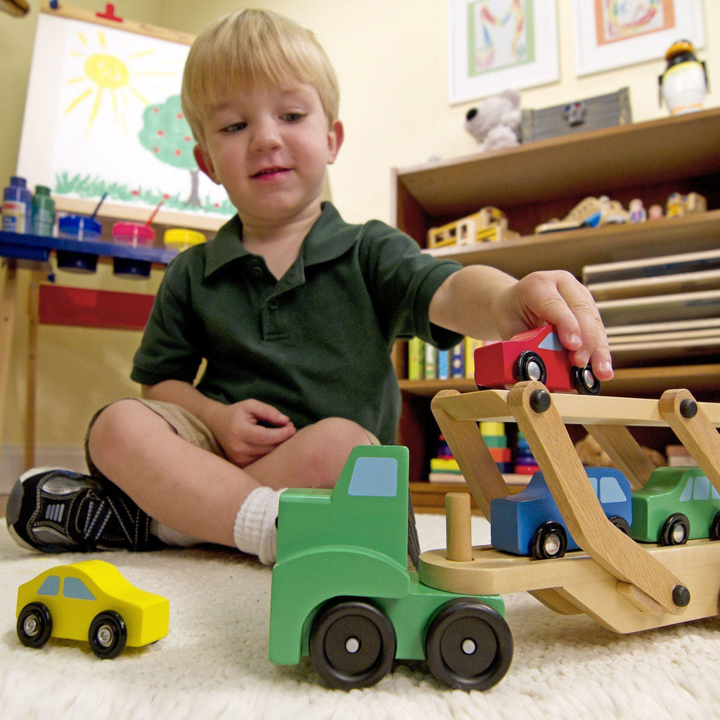 Melissa & Doug 14096 Car Carrier Truck & Cars Wooden Toy Set - TOYBOX Toy Shop