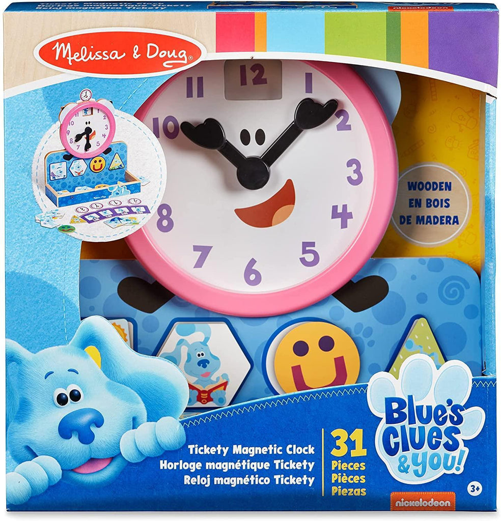 Melissa & Doug Blue's Clues & You! Wooden Tickety Tock Magnetic Clock - TOYBOX Toy Shop