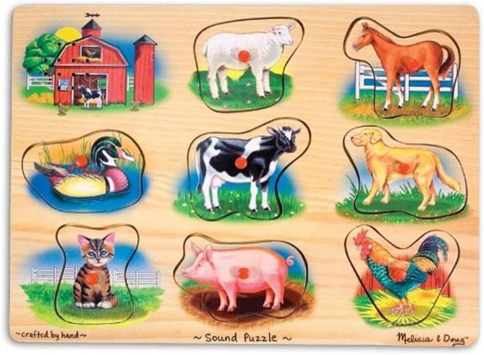 Melissa & Doug Classic Farm Sound Puzzle 8 Pieces - TOYBOX Toy Shop