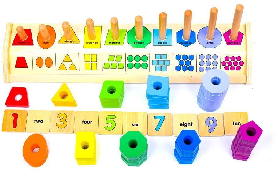 Melissa & Doug Counting Shape Stacker - TOYBOX Toy Shop