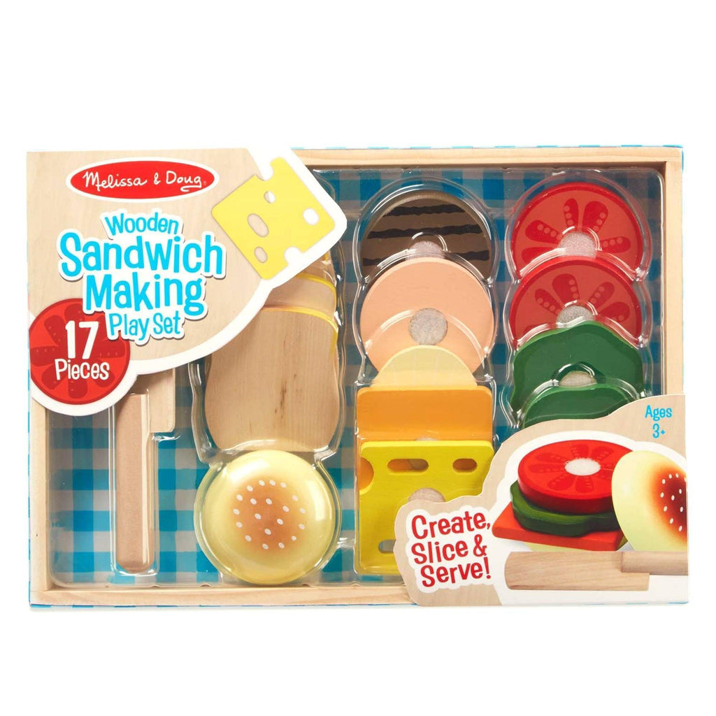 Melissa & Doug Sandwich Making Set - Wooden Play Food - TOYBOX Toy Shop