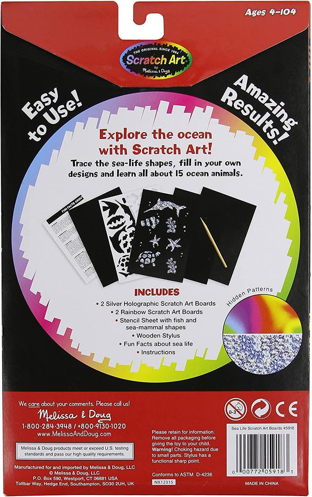 Melissa & Doug Scratch Art Sheets Marine Life - TOYBOX Toy Shop