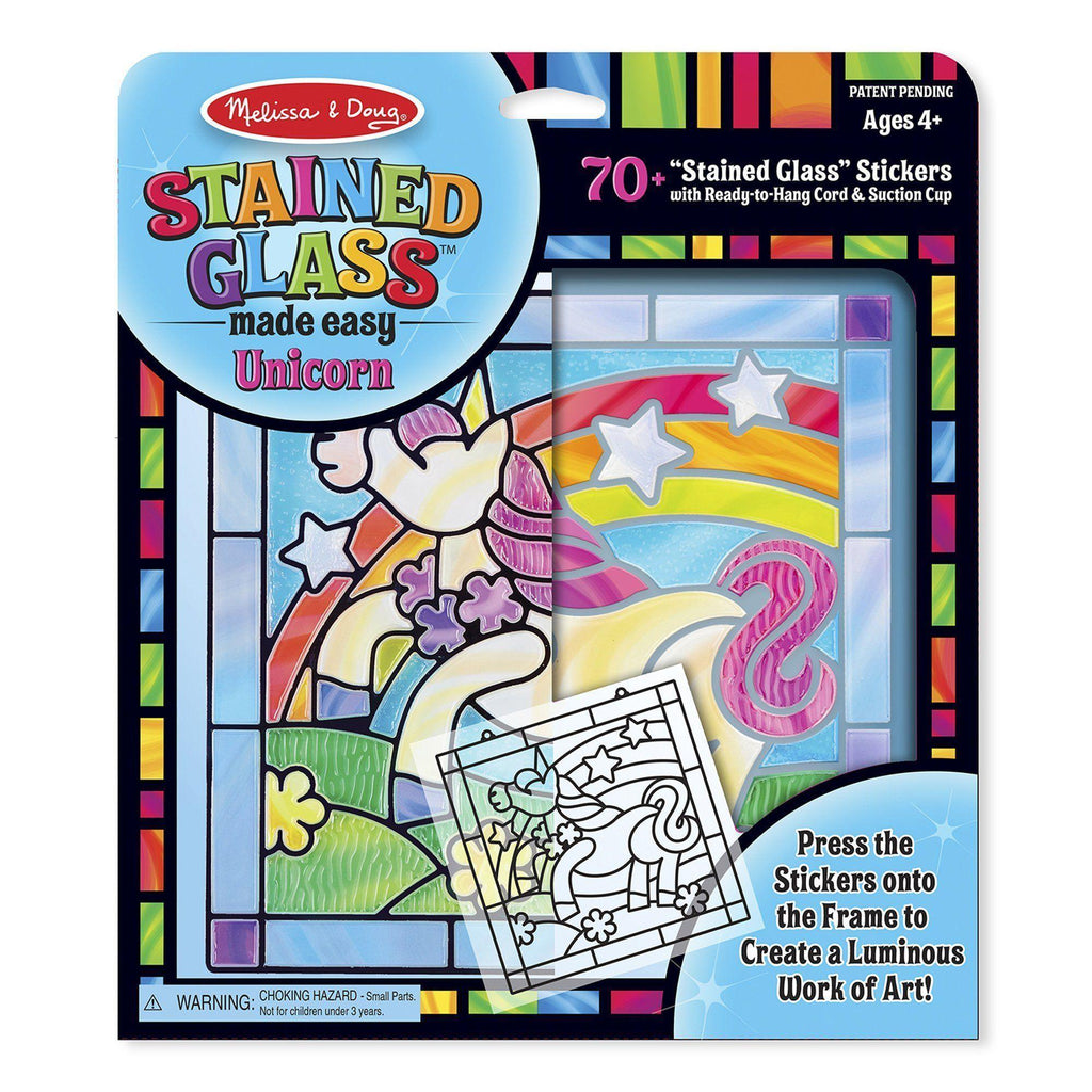 Melissa & Doug Stained Glass Unicorn Craft Sticker Kit - TOYBOX Toy Shop