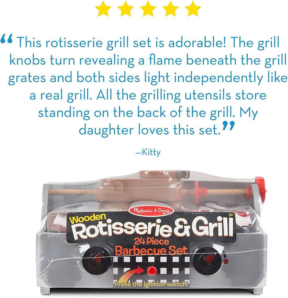 Melissa & Doug Wooden Rotisserie & Grill Barbecue Play Set - TOYBOX Toy Shop