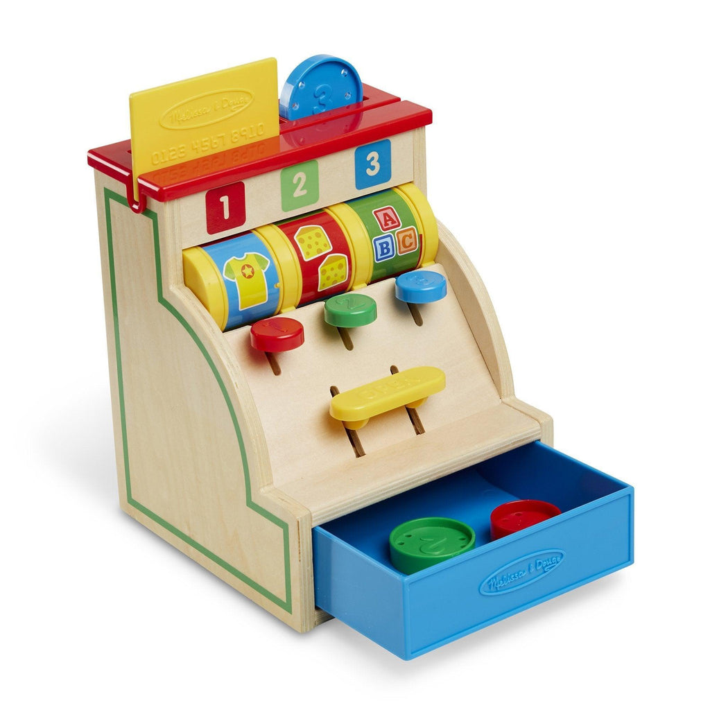 Melissa & Doug Wooden Spin & Swipe Cash Register - TOYBOX Toy Shop