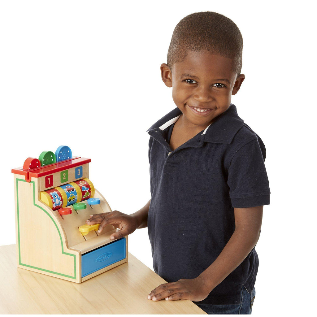 Melissa & Doug Wooden Spin & Swipe Cash Register - TOYBOX Toy Shop