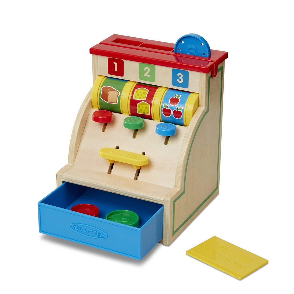 Melissa & Doug Wooden Spin & Swipe Cash Register - TOYBOX Toy Shop