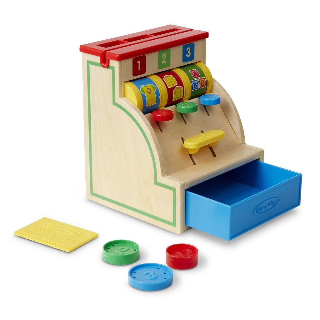 Melissa & Doug Wooden Spin & Swipe Cash Register - TOYBOX Toy Shop