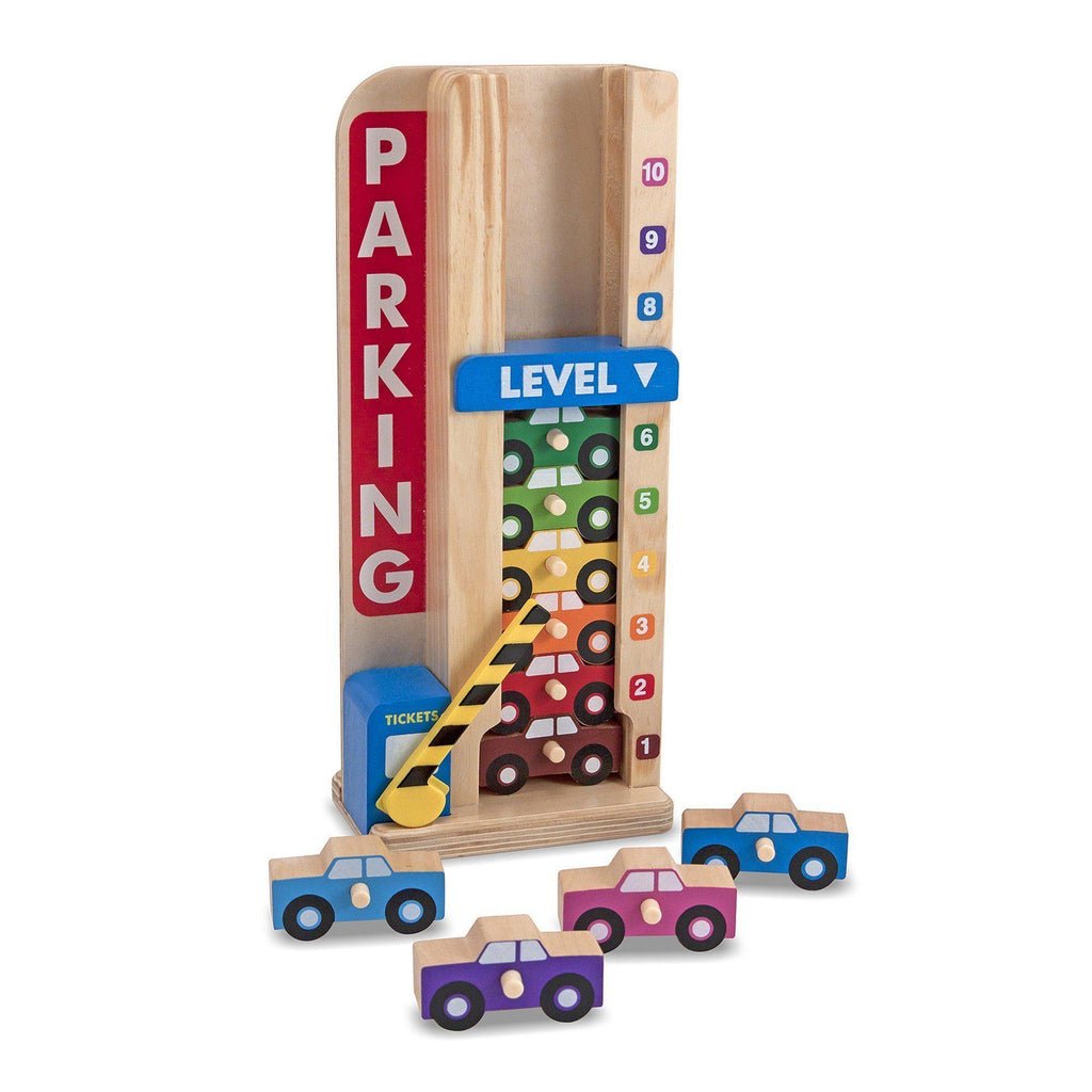 Melissa & Doug Wooden Stack & Count Parking Garage - TOYBOX Toy Shop