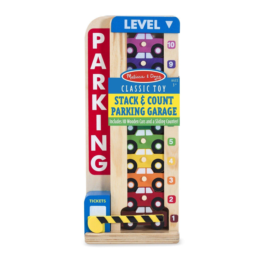 Melissa & Doug Wooden Stack & Count Parking Garage - TOYBOX Toy Shop