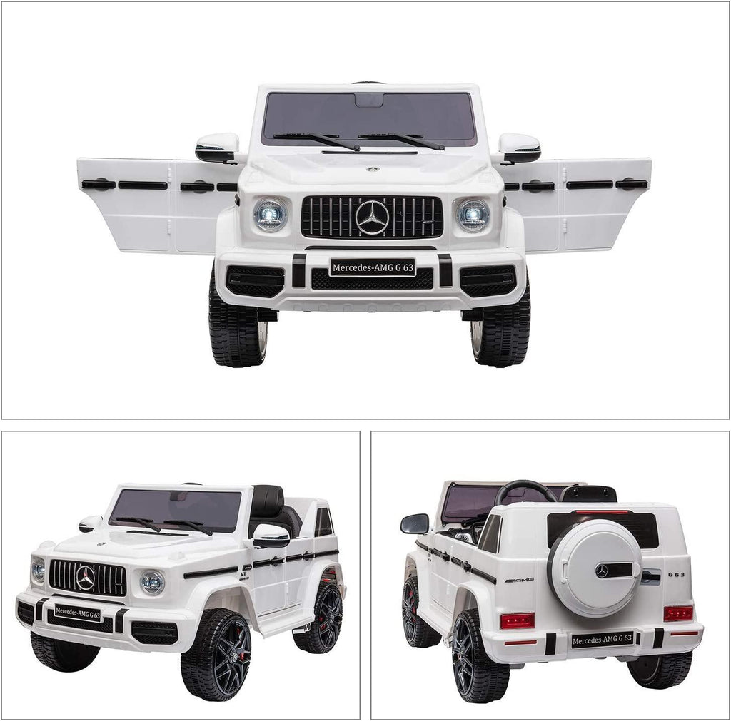Mercedes-Benz AMG G63 Battery Ride-on Car with Remote Control - White - TOYBOX Toy Shop