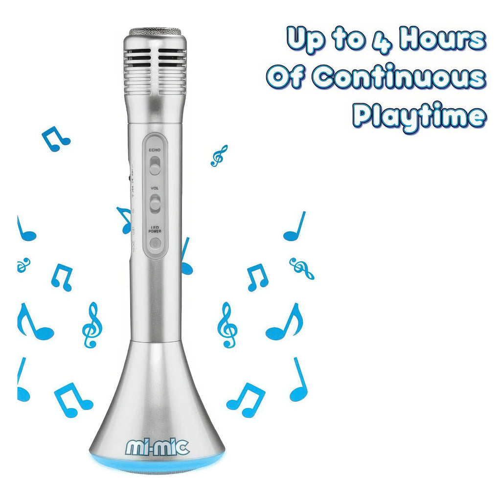 Mi-Mic Portable Bluetooth Karaoke Microphone Speaker - Silver - TOYBOX Toy Shop