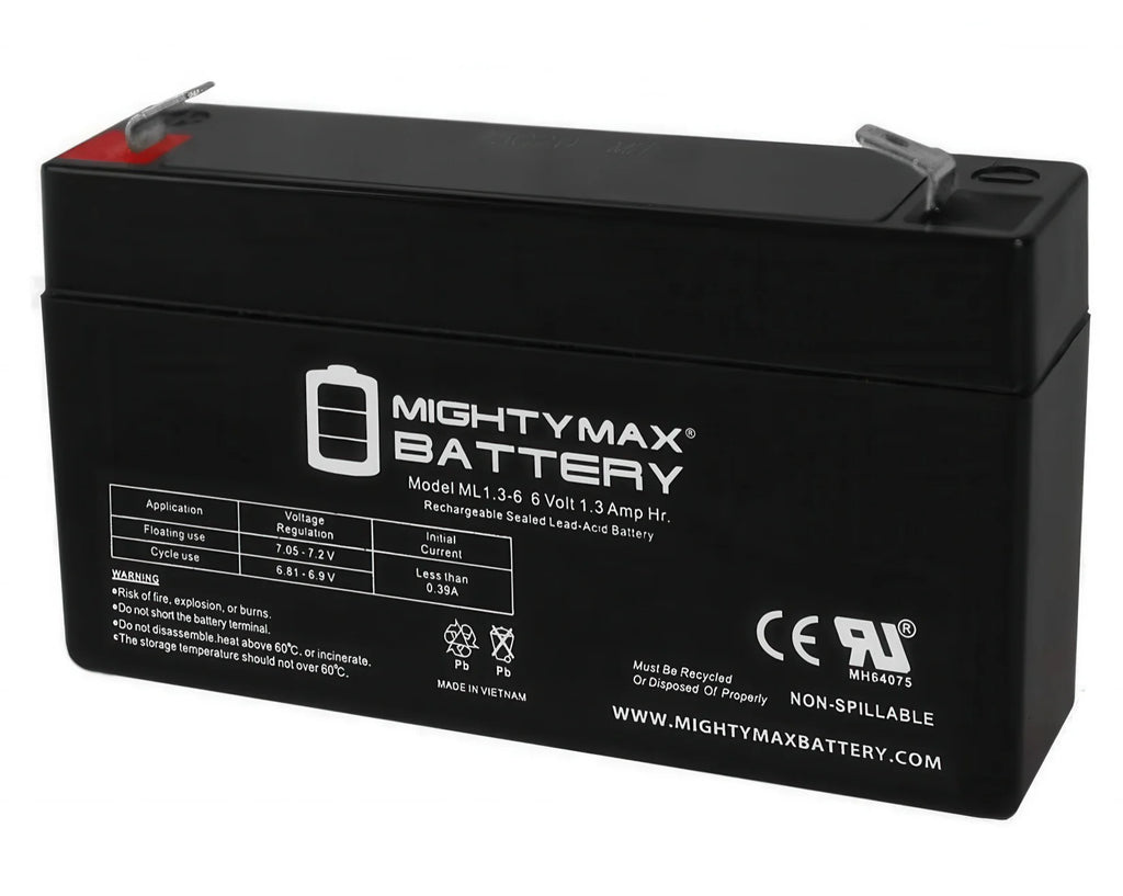 MIGHTY MAX 6V 1.3 AH Battery - TOYBOX Toy Shop