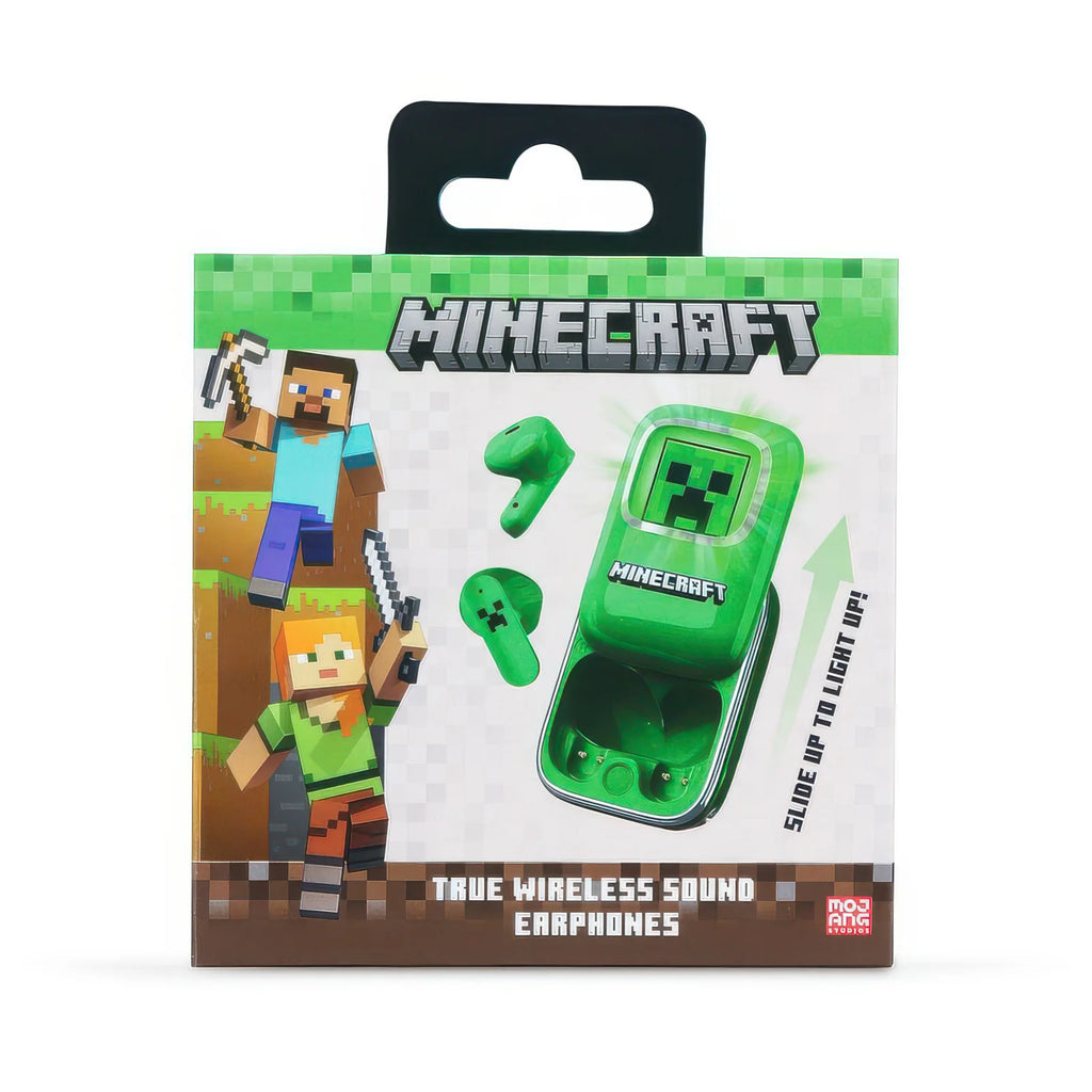 MINECRAFT Slide Case Light Up Earpods - TWS Bluetooth Headphones - TOYBOX Toy Shop