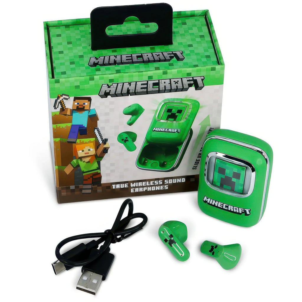 MINECRAFT Slide Case Light Up Earpods - TWS Bluetooth Headphones - TOYBOX Toy Shop