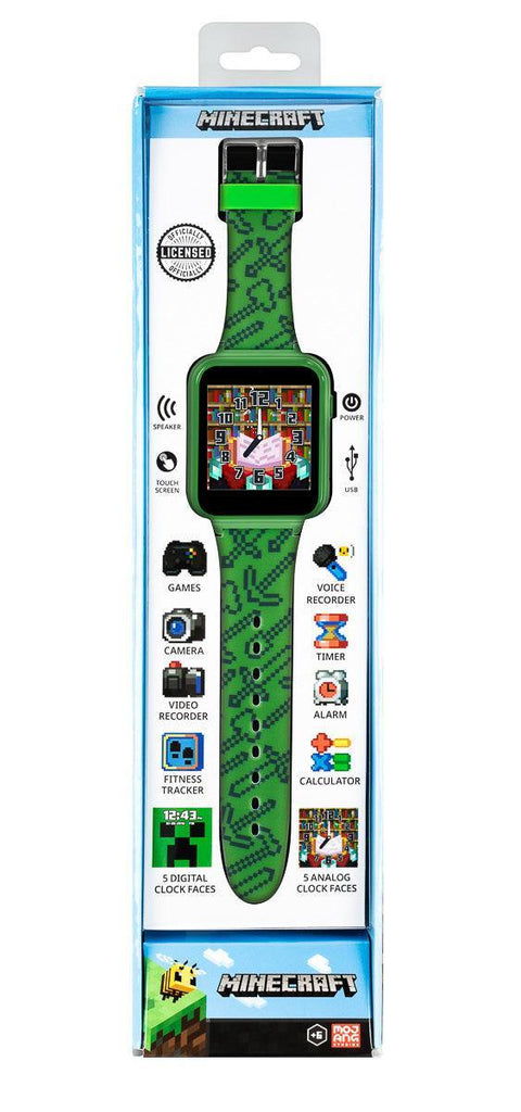 Minecraft Green Interactive Silicon Strap Watch - TOYBOX Toy Shop