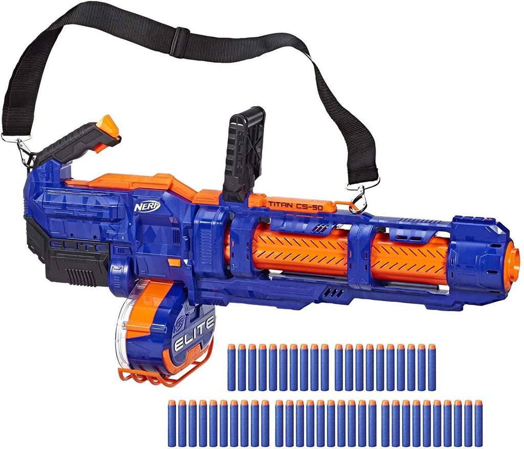 Nerf Elite Titan CS-50 Toy Blaster – Fully Motorised, 50-Dart Drum - TOYBOX Toy Shop