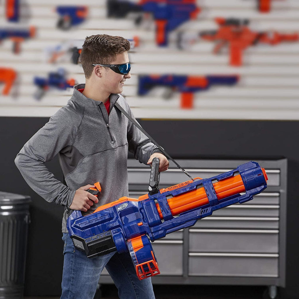 Nerf Elite Titan CS-50 Toy Blaster – Fully Motorised, 50-Dart Drum - TOYBOX Toy Shop