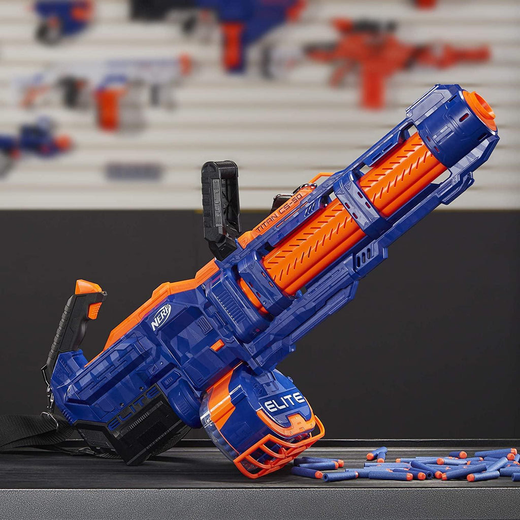 Nerf Elite Titan CS-50 Toy Blaster – Fully Motorised, 50-Dart Drum - TOYBOX Toy Shop