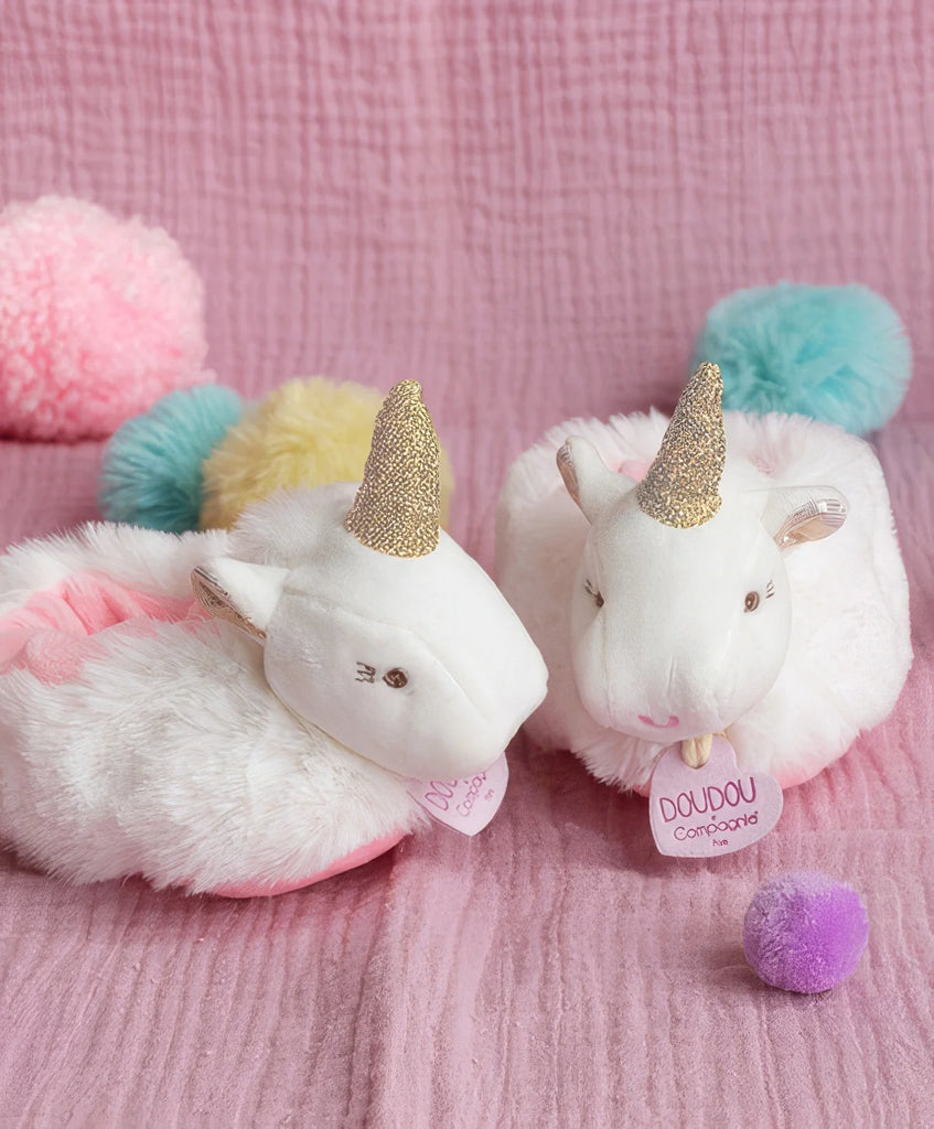 Doudou et Compagnie New Born Gift Box Unicorn Baby Slippers with Rattle - TOYBOX Toy Shop