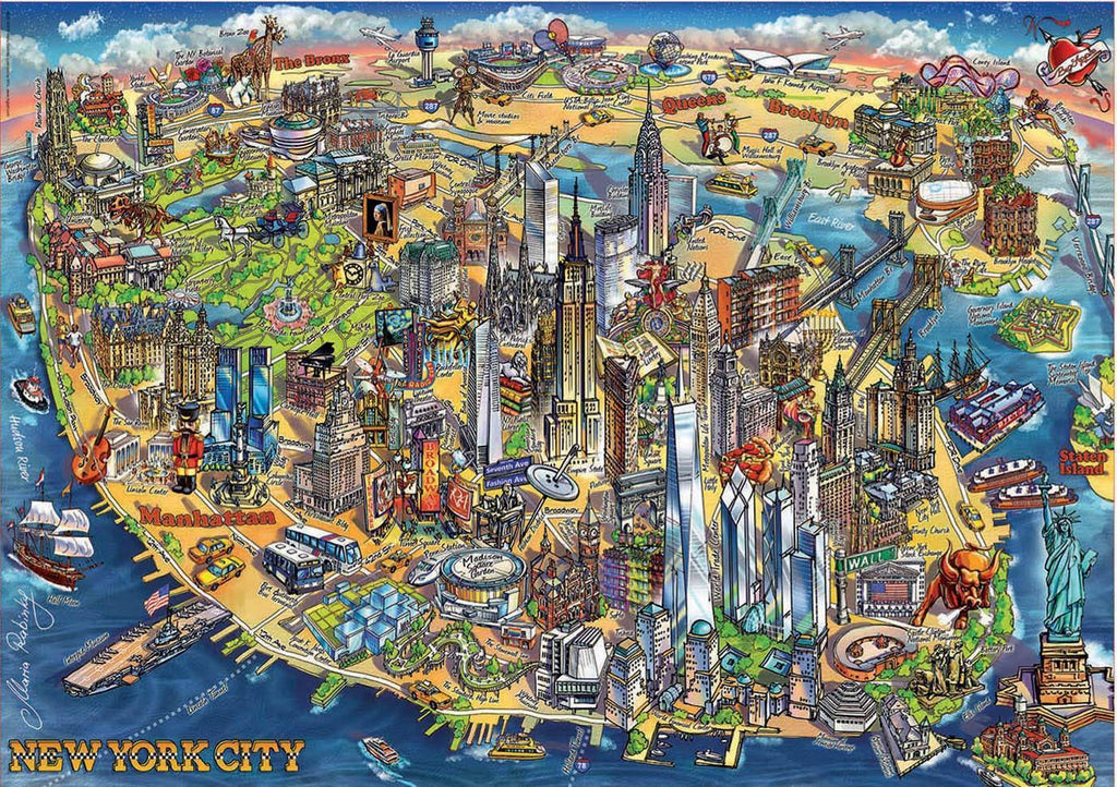 New York City Map 500 Puzzle - TOYBOX Toy Shop