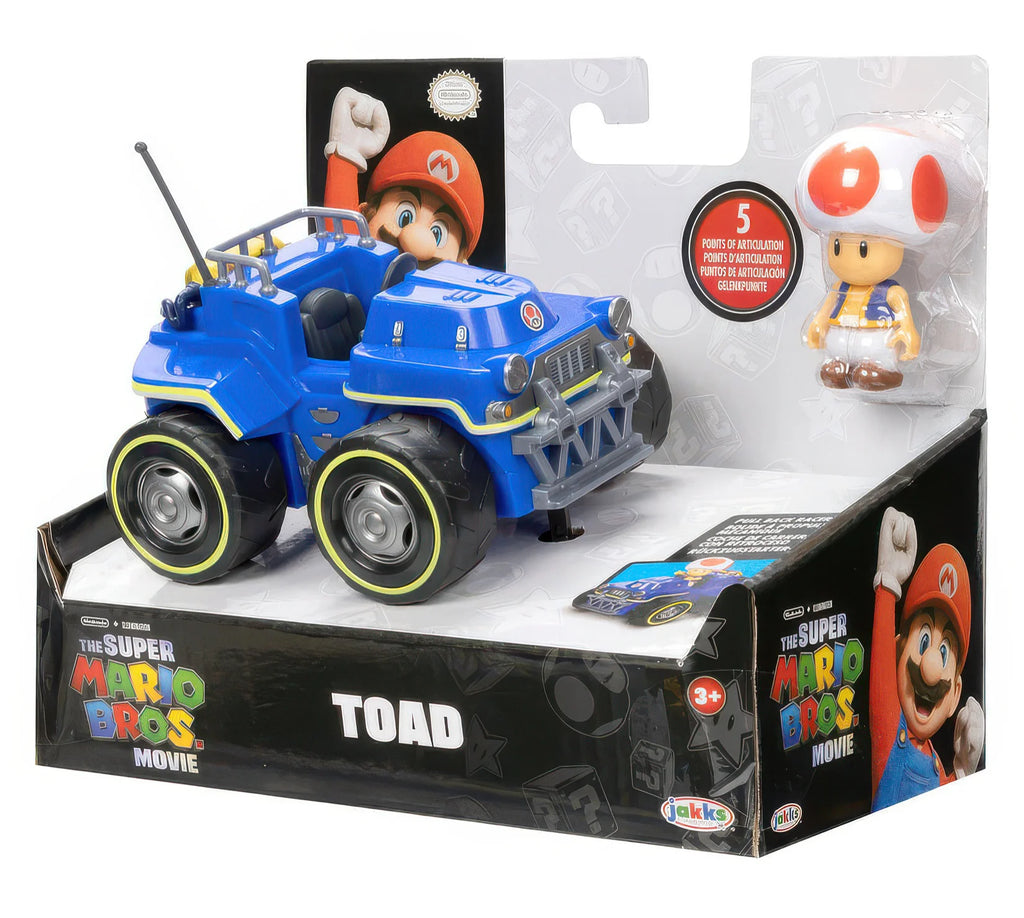 Nintendo Super Mario Movie Toad 7 cm Figure With Kart Set - TOYBOX Toy Shop