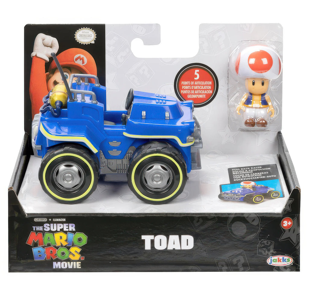 Nintendo Super Mario Movie Toad 7 cm Figure With Kart Set - TOYBOX Toy Shop