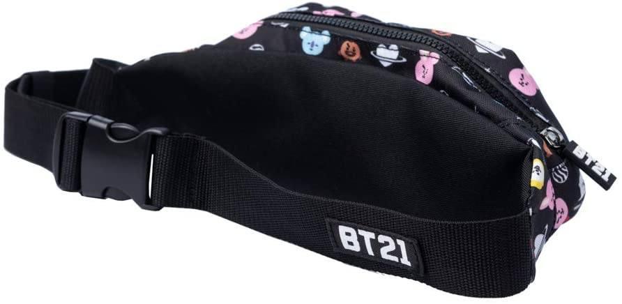 Official Licensed BT21 Adjustable Bumbag - Black Waist Bag - TOYBOX Toy Shop